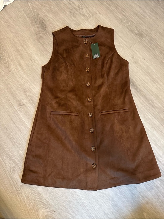 wild fable Dresses & Skirts - wild fable Brown Sleeveless Button-Front A-Line Dress NWT